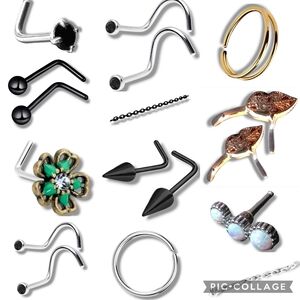 NWT Unique Variety Bundle of 17 Rare Nose Jewelry Items